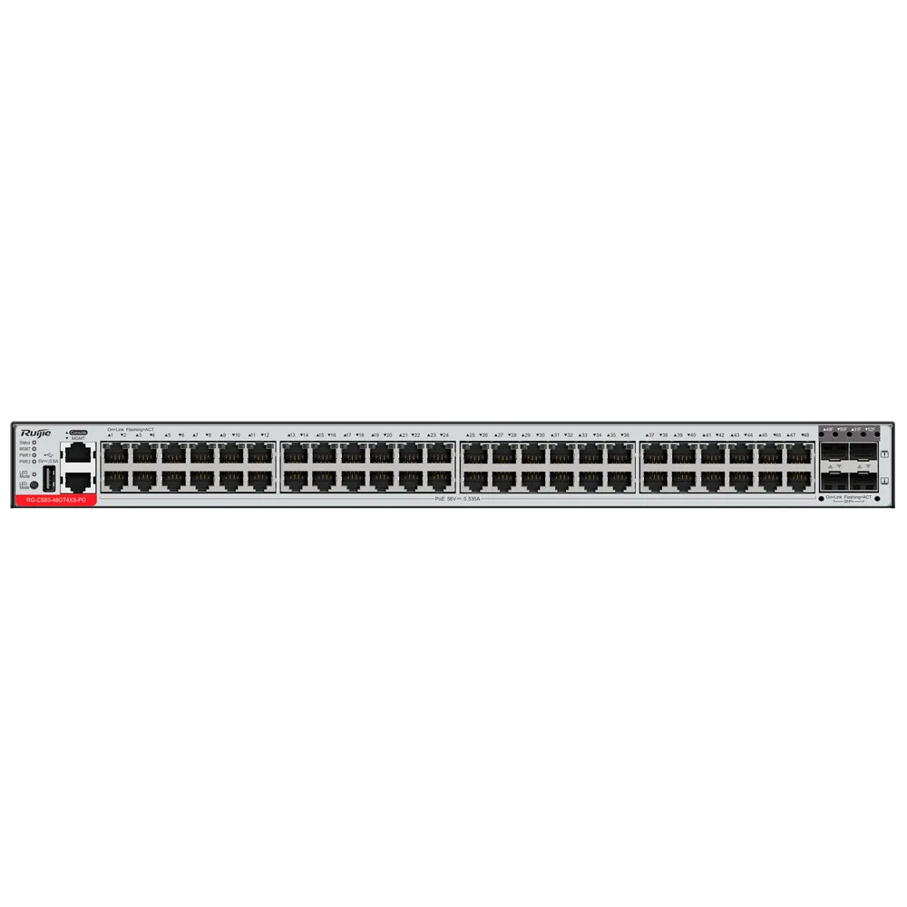 Switch Gigabit PoE 48 Puertos Reyee RG-CS83-48GT4XS-PD