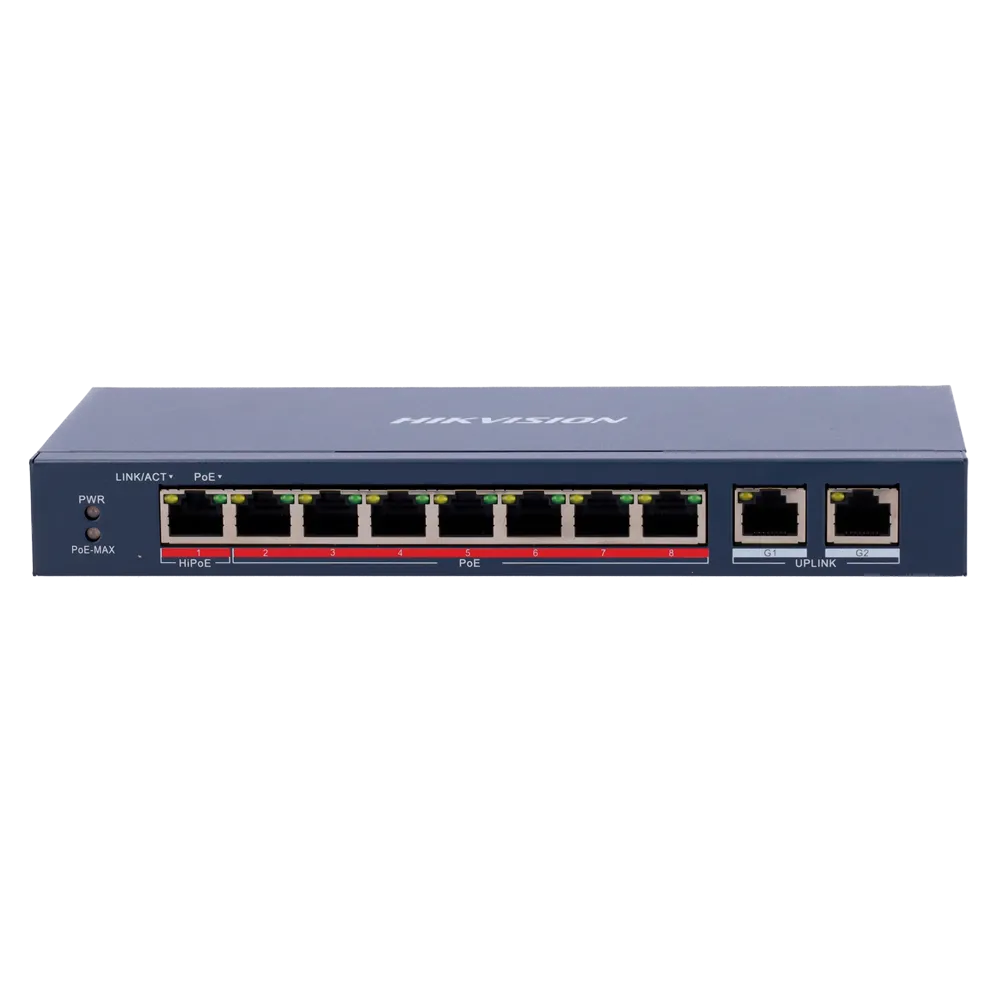 Switch PoE Gigabit 8 Puertos HIKVISION DS-3E0310HP-E