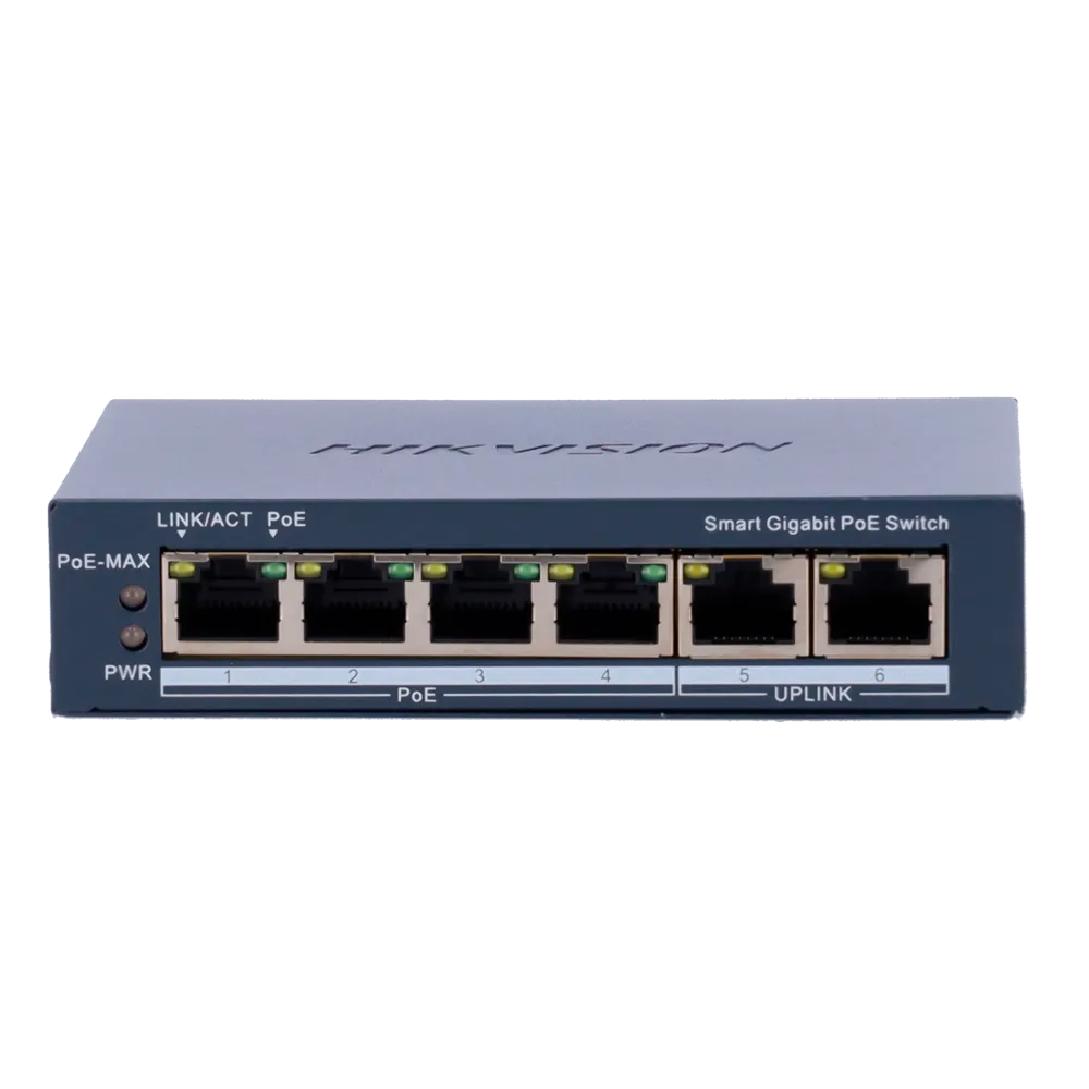Switch Gigabit PoE Gestionable HIKVISION DS-3E1506P-EI 4 Puertos