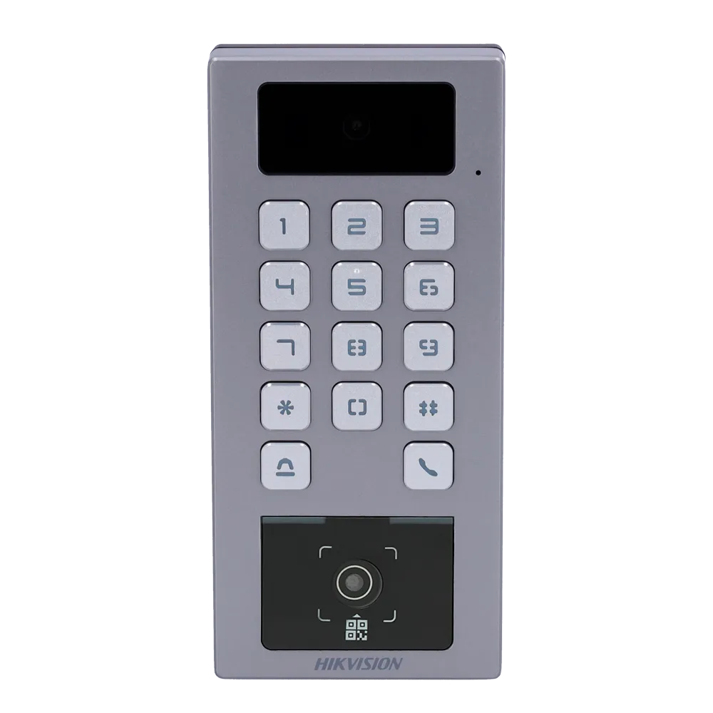 Control acceso Hikvision DS-K1T502DBWX-CQR IP65 cámara QR PIN