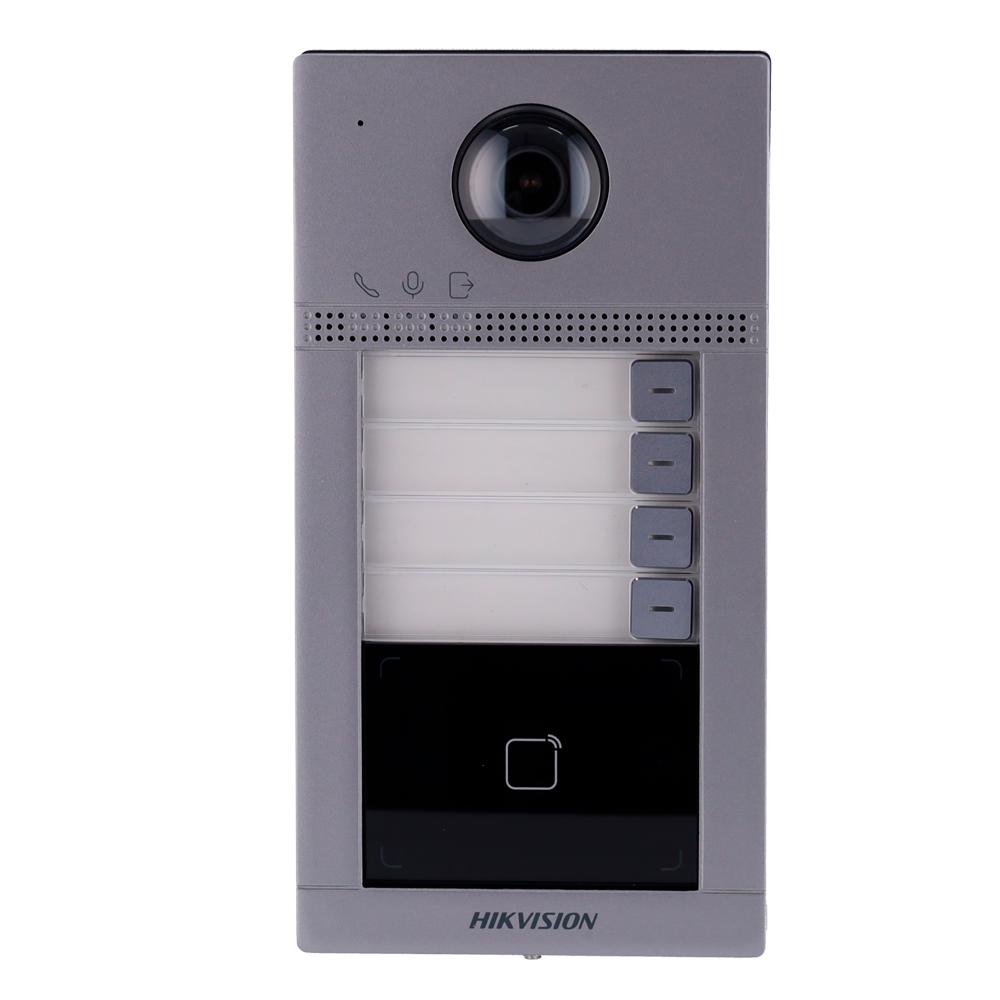 Placa videoportero - IP - superficie - Hikvision - 4 viviendas - Cámara 2 Mpx - WiFi, PoE - IP65 IK08 - Acceso MIFARE - Ref. DS-KV8413-WME1(C) - Imagen 2