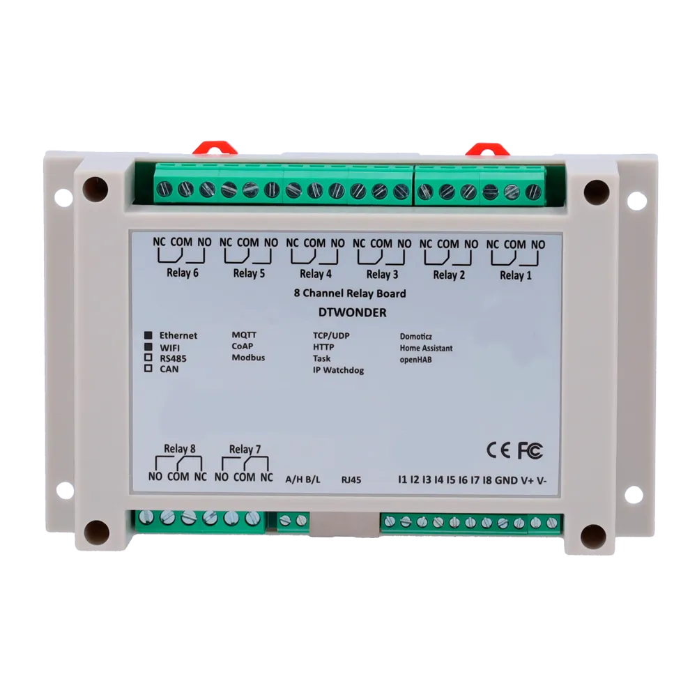 DT-R008 Módulo Relé 8 Canales ESP32 Ethernet WiFi RS485