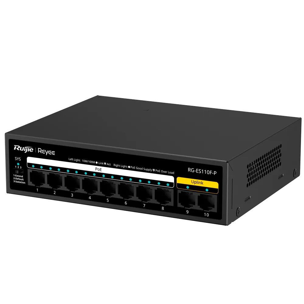 Switch PoE RG-ES110F-P 8 Puertos Fast Ethernet Reyee