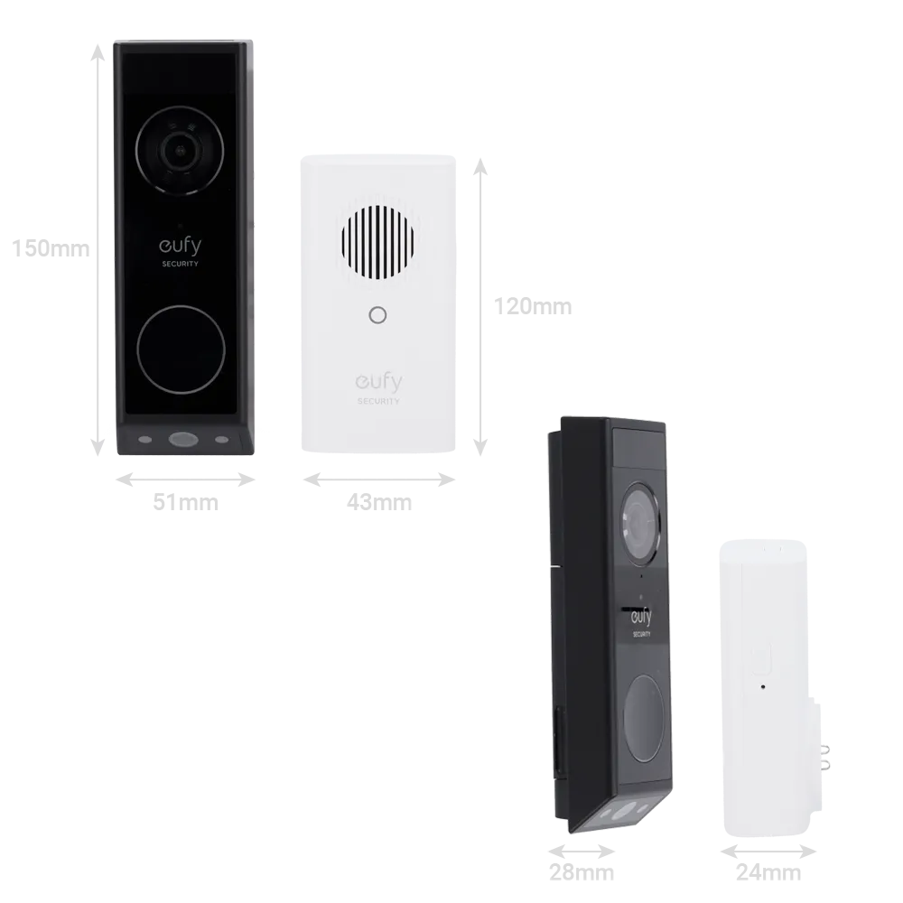 Videotimbre WiFi Eufy E340 EUFY-DOORBELL-E340-KIT Exterior