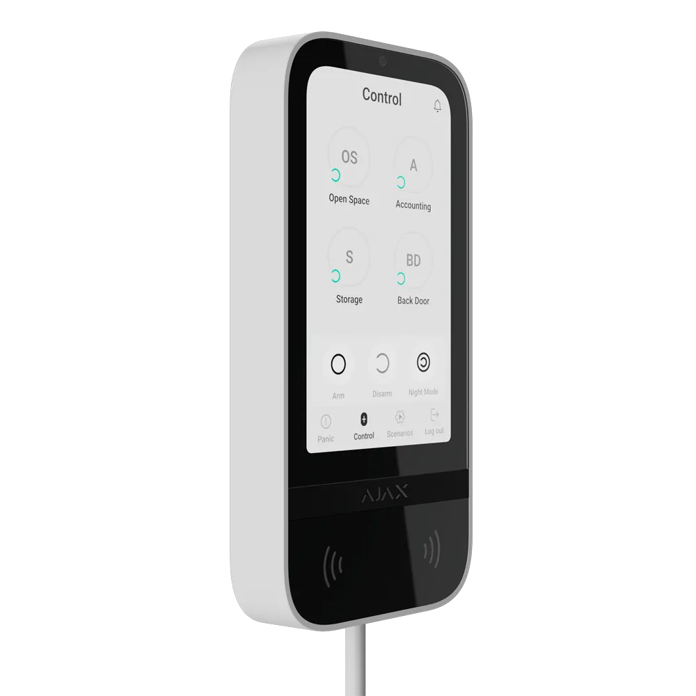 AJAX FIBRA-KEYPADTOUCHSCREEN-W Teclado Táctil Fibra RFID