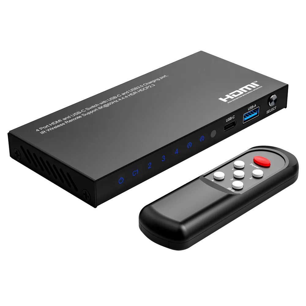Switcher HDMI 4:1 8K 60Hz USB-C HDMI-SW-4x1-8K60