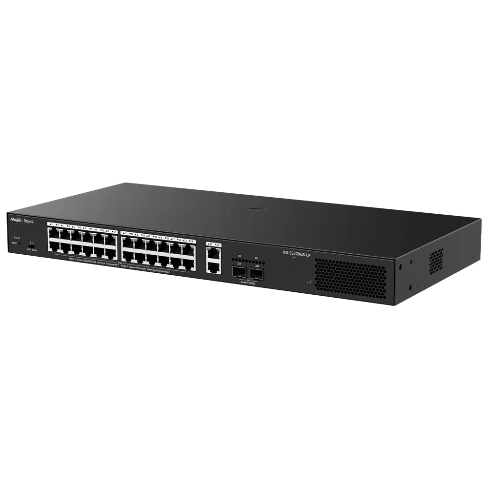 Switch Gigabit PoE Gestionable Reyee RG-ES228GS-LP 24 Puertos
