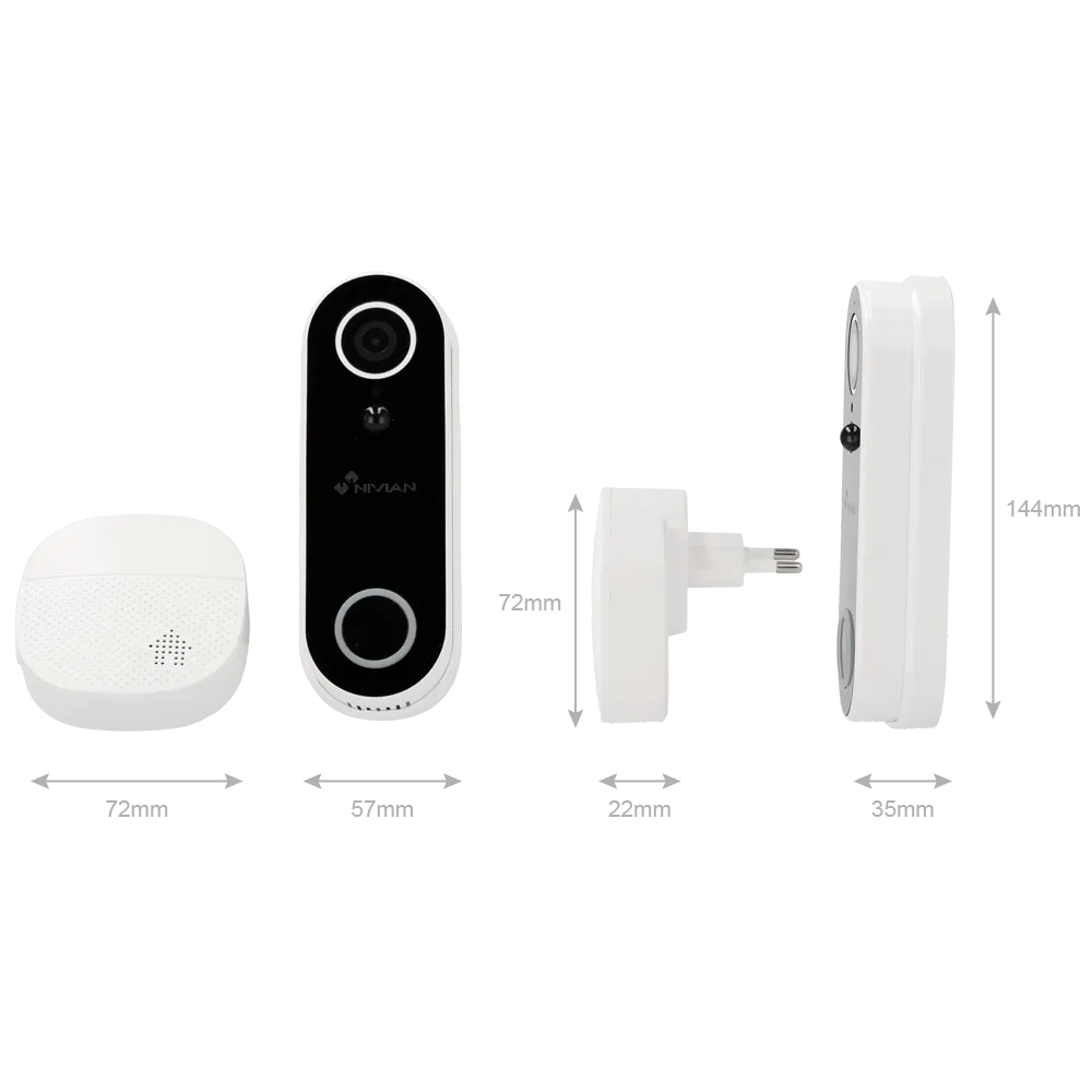 Videotimbre WiFi Nivian NVS-IPC-DB1 Exterior Interior