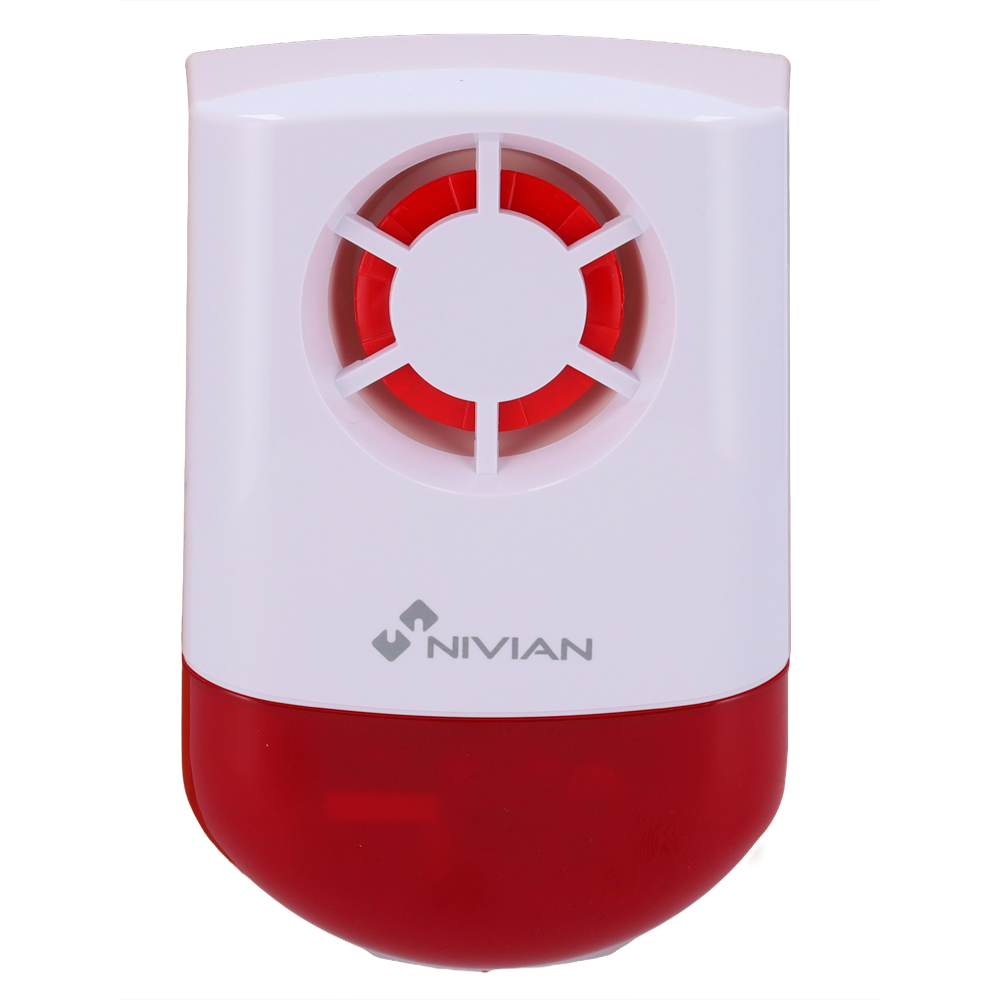 Nivian - NVS-OUTDOORSIREN - Sirena exterior Inalámbrica Batería con flash 120 dB - Imagen 2