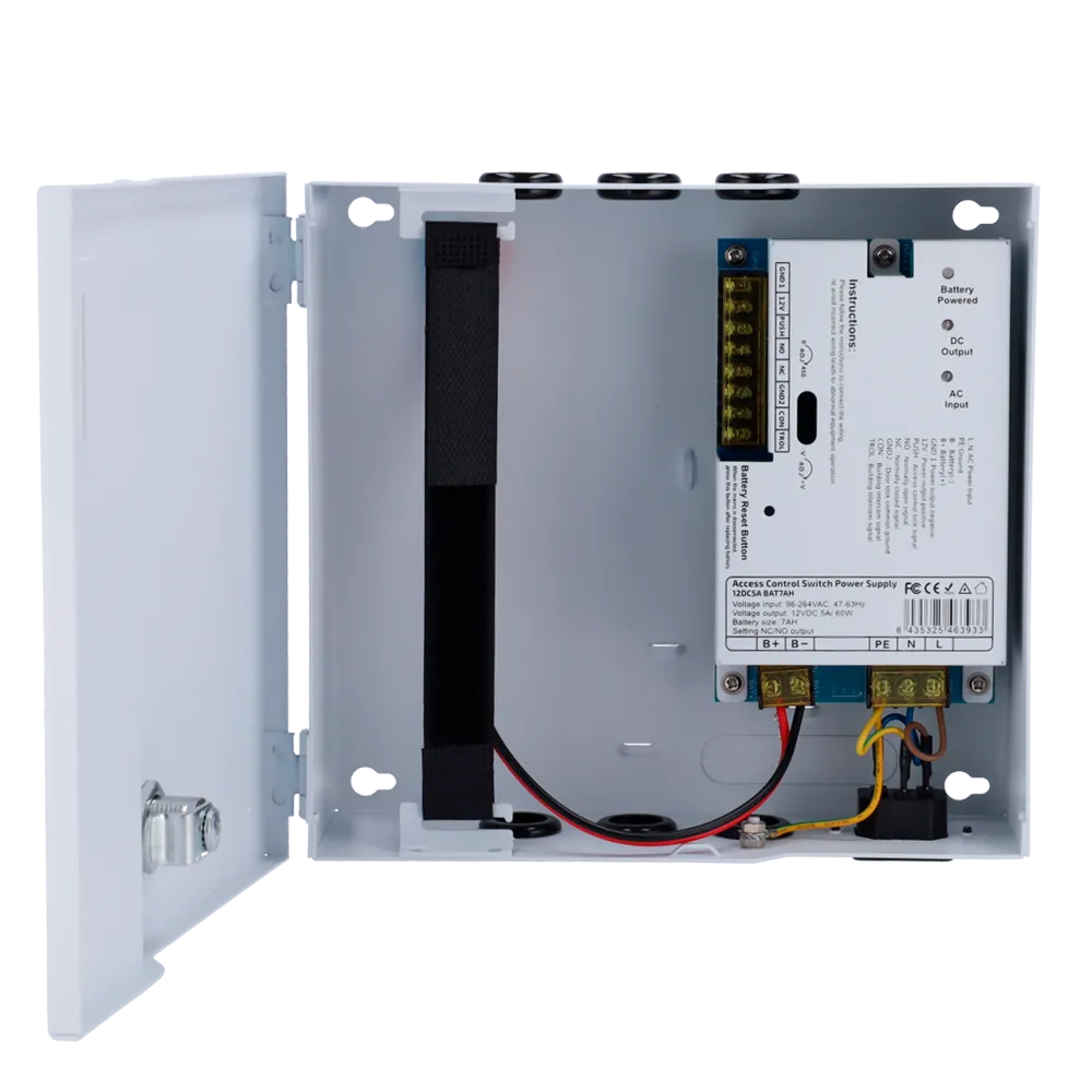 Fuente Alimentación Control Accesos AC-12DC5A-BAT7AH 12V 5A