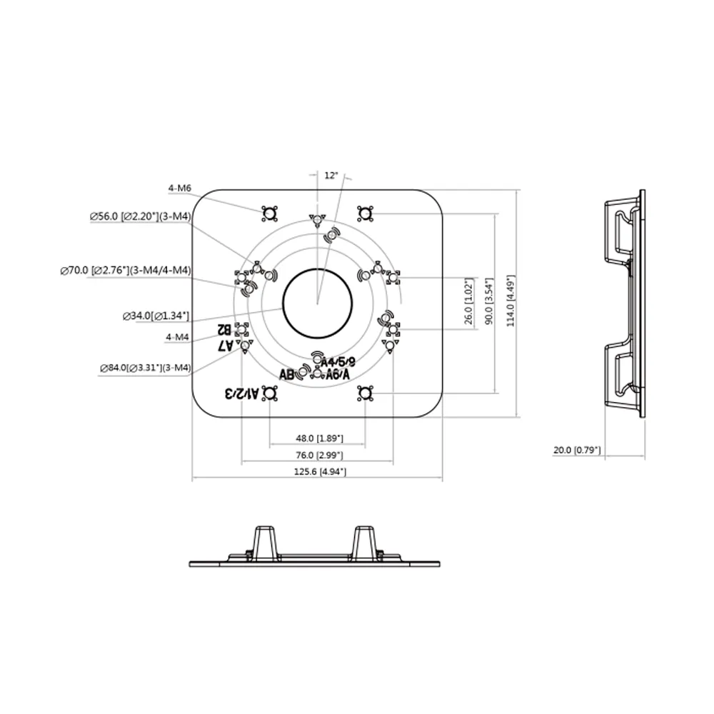 Dahua PFA152-E-B Soporte Mástil para Cámaras Domo Aluminio