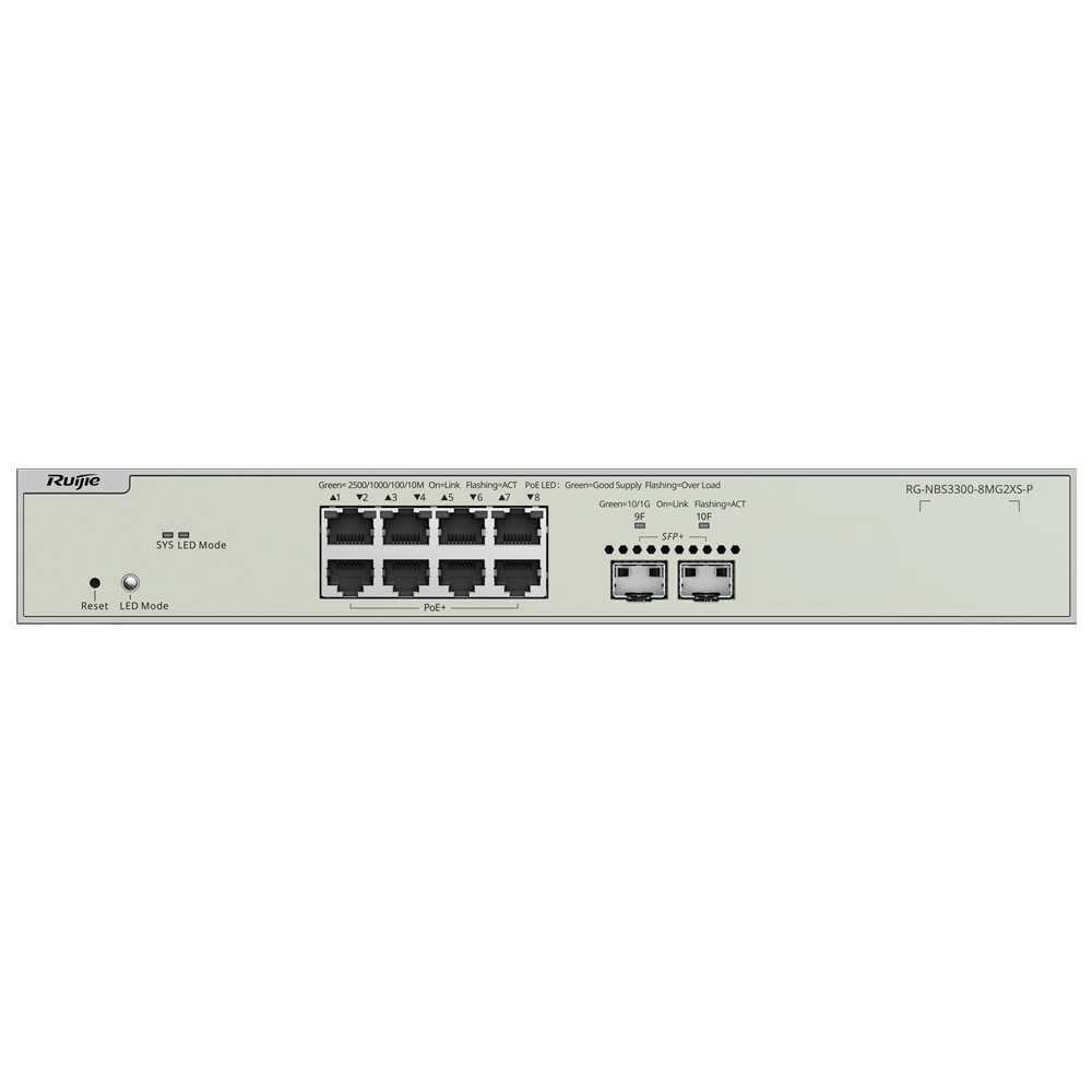 RG-NBS3300-8MG2XS-P - Switch L2+ 8P 2xSFP+ PoE Cloud - Imagen 2