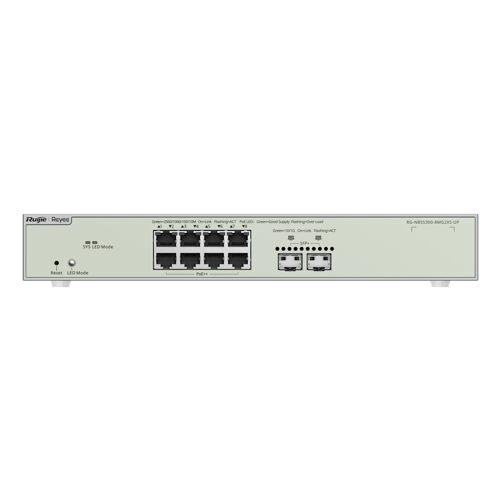 RG-NBS5300-8MG2XS-UP Switch L3 Multi-Gigabit 8P PoE++