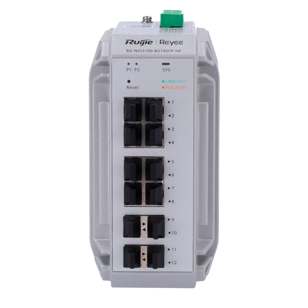 Switch Industrial PoE Gestionable RG-NIS3100-8GT4SFP-HP