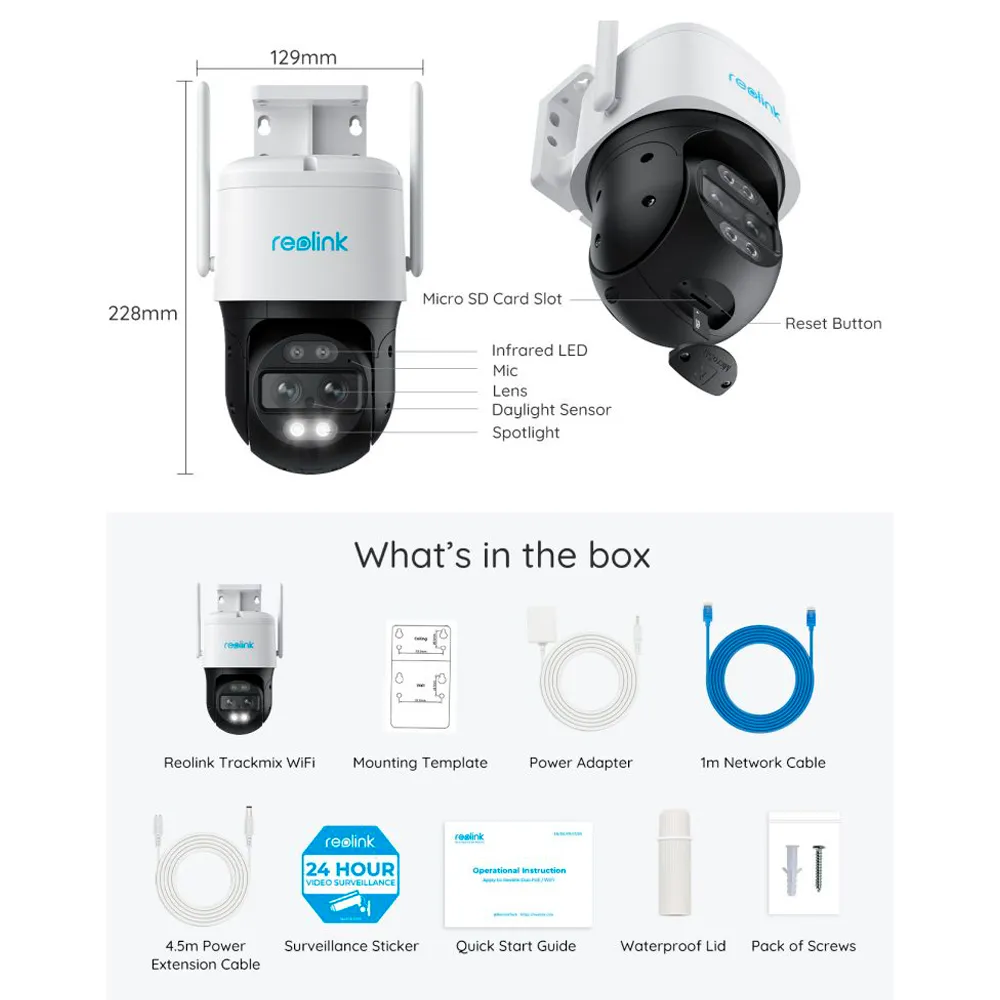 Reolink RL-TRACKMIX-B770 Cámara 4K WiFi Dual Exterior