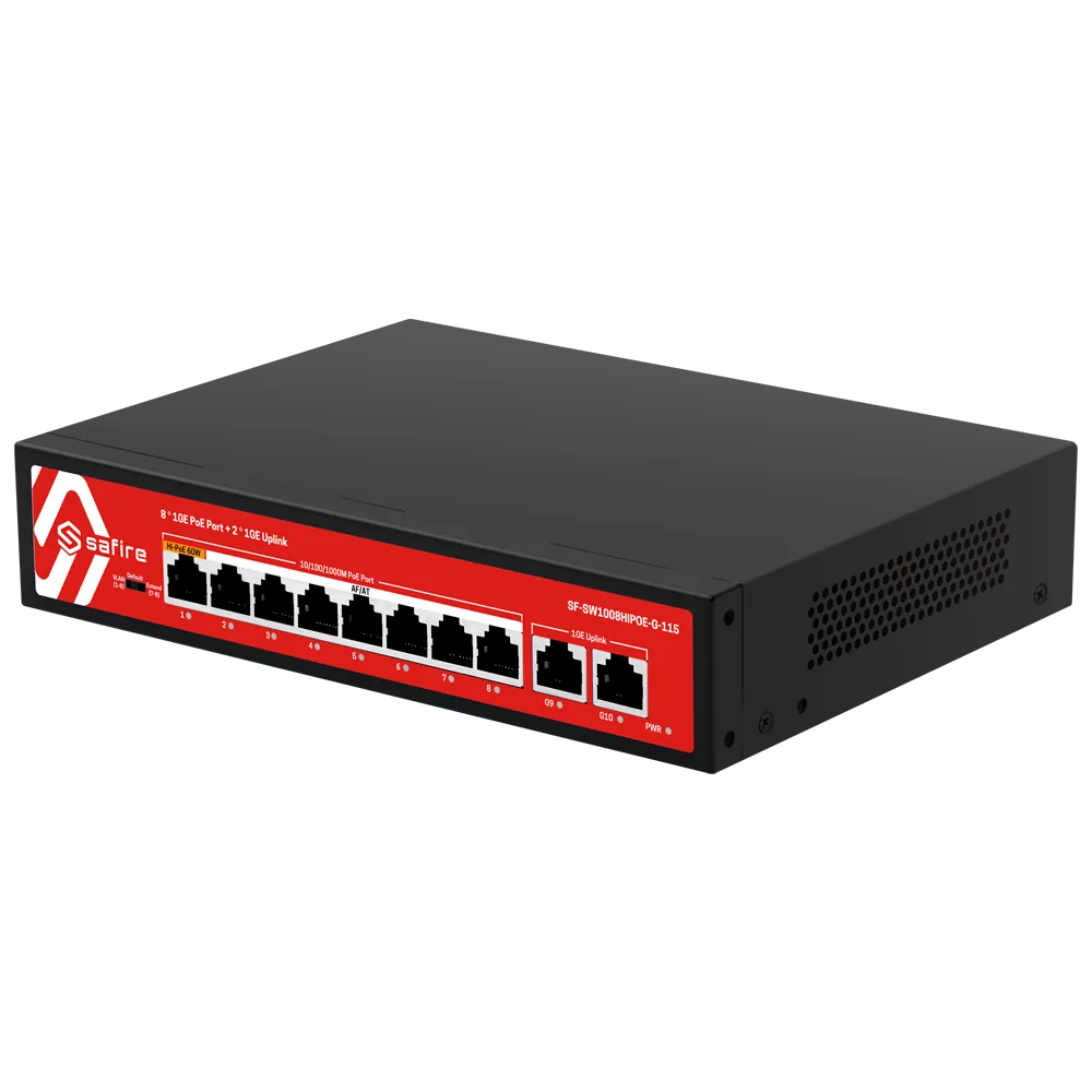 Switch 8P Gigabit PoE Safire SF-SW1008HIPOE-G-115 115W