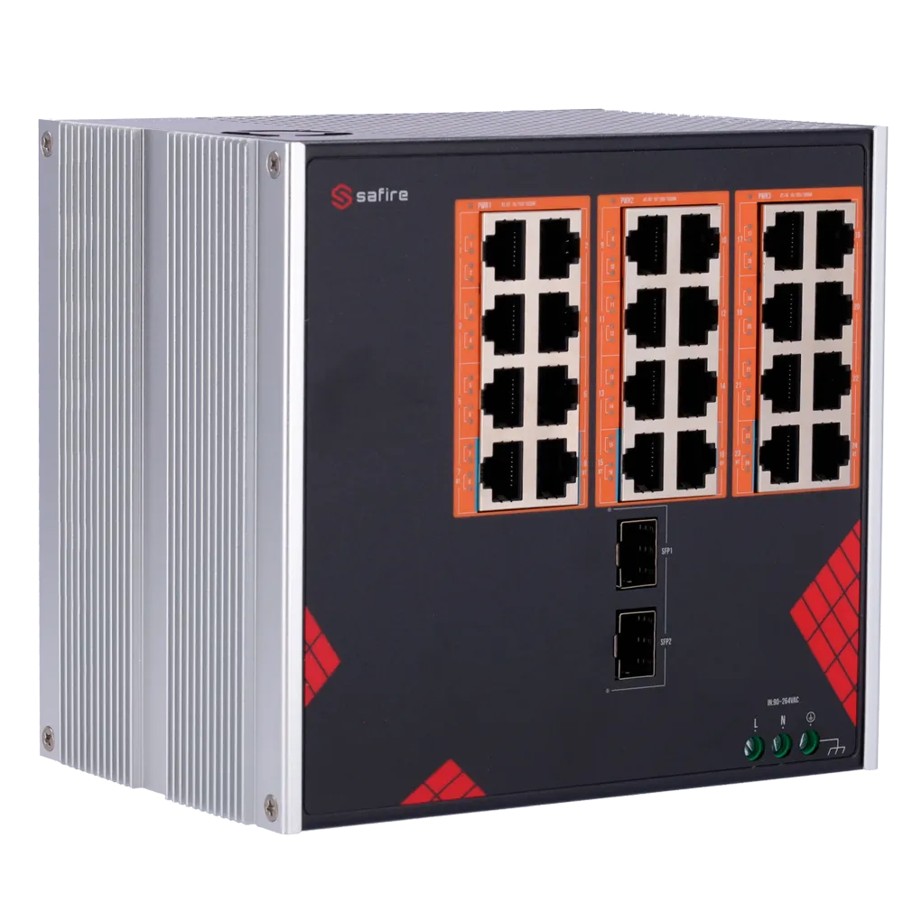 Switch PoE Safire SF-SWI2624HIPOE-GF-AC-390-DIN 24 Puertos