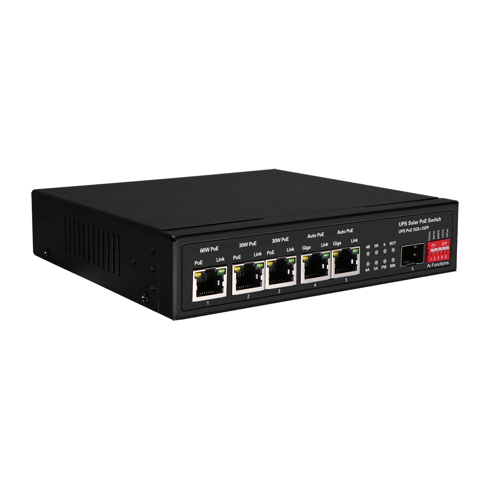 Safire Smart - SW0605HIPOE-GF-DC-65 - Switch 5P Gigabit PoE No gestionable SFP - Imagen 3