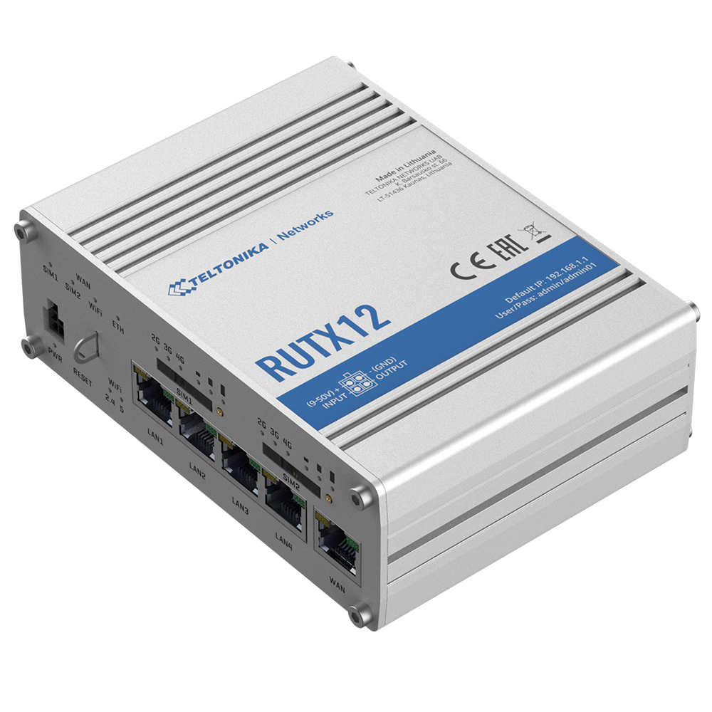Teltonika - TK-RUTX12 - Router 4G Cat 6 (Wi‑Fi 5, PoE) - Imagen 3