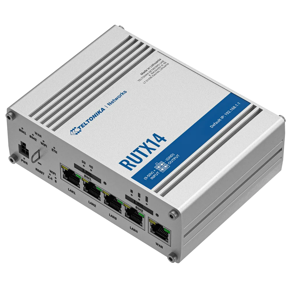 Router Industrial 4G Teltonika RUTX14 Cat 12 Wi-Fi 5 PoE
