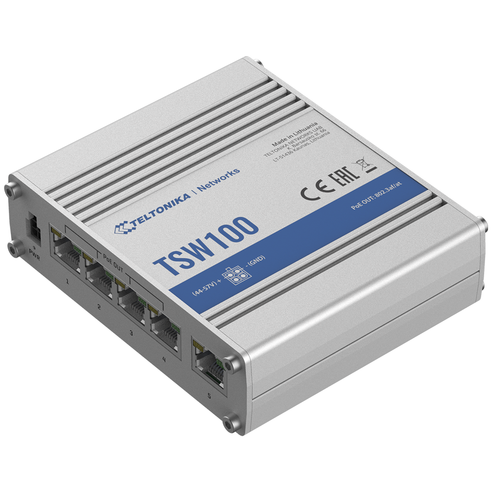 Teltonika - TK-TSW100 - Switch 5P Gigabit PoE No gestionable - Imagen 3