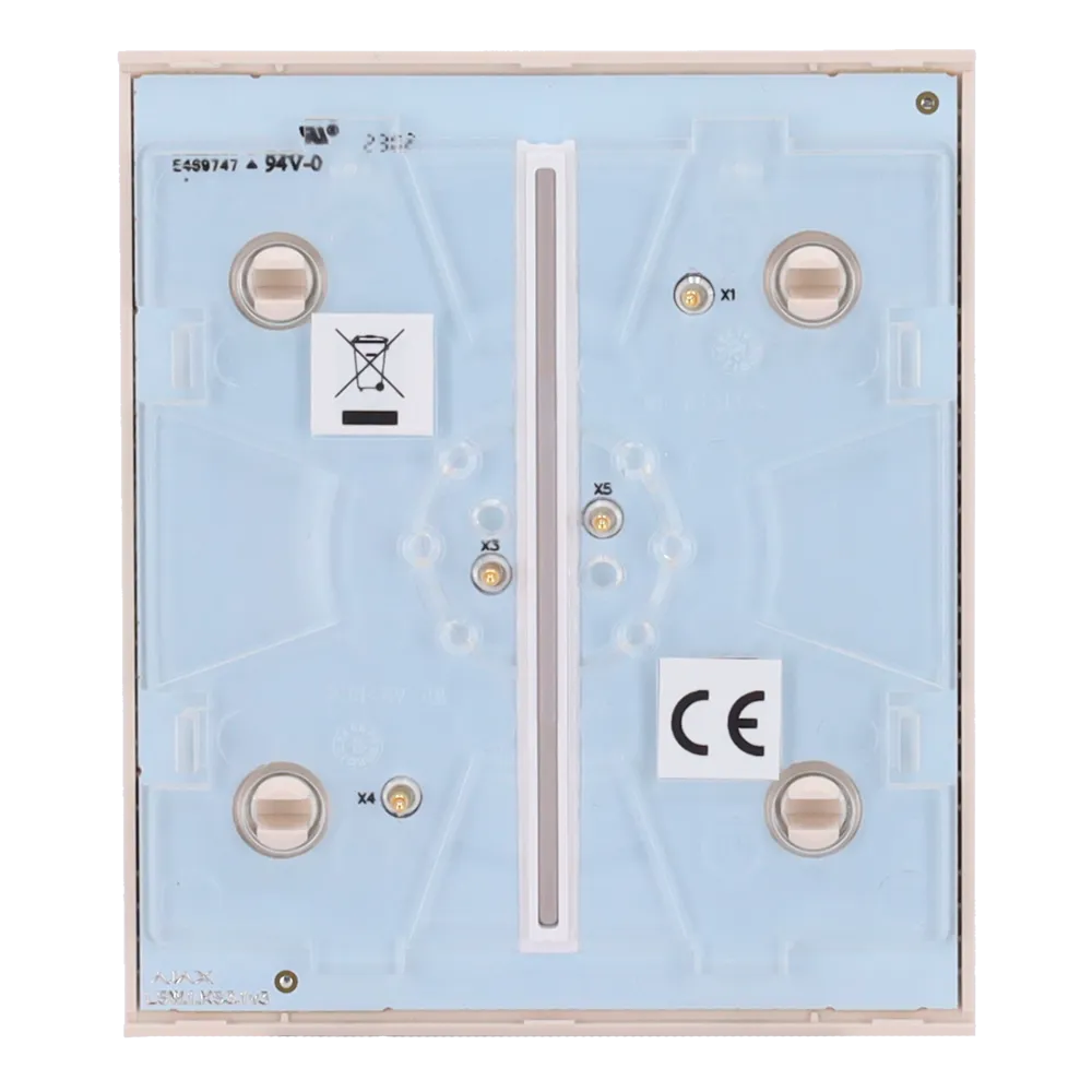 Panel Táctil AJAX CenterButton 2 Gang Marfil AJ-CENTERBUTTON-2G-IVO