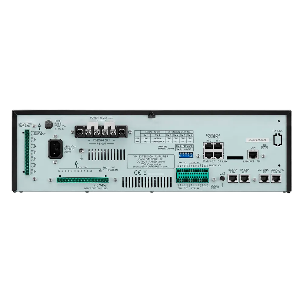 Bastidor EN54 VM TOA TOA-VM-3360E para Sistemas de Alarma