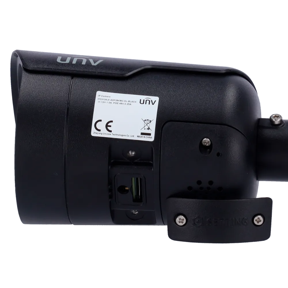 Cámara IP Uniview UV-IPC2124LE-ADF28KMC-DL-BLACK 4MP