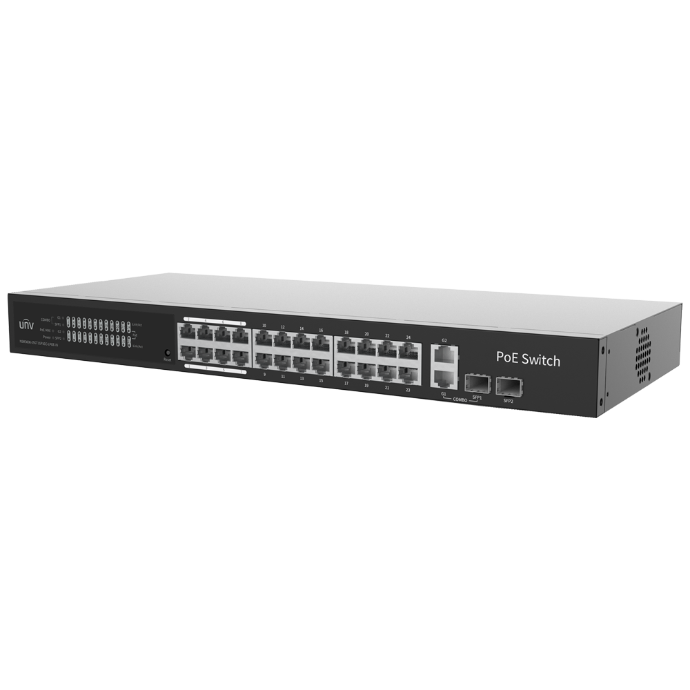 Uniview - UV-NSW3000-25GT1GP1GC-LPOE-IN - Switch 24P Gigabit PoE Gestionable SFP - Imagen 3
