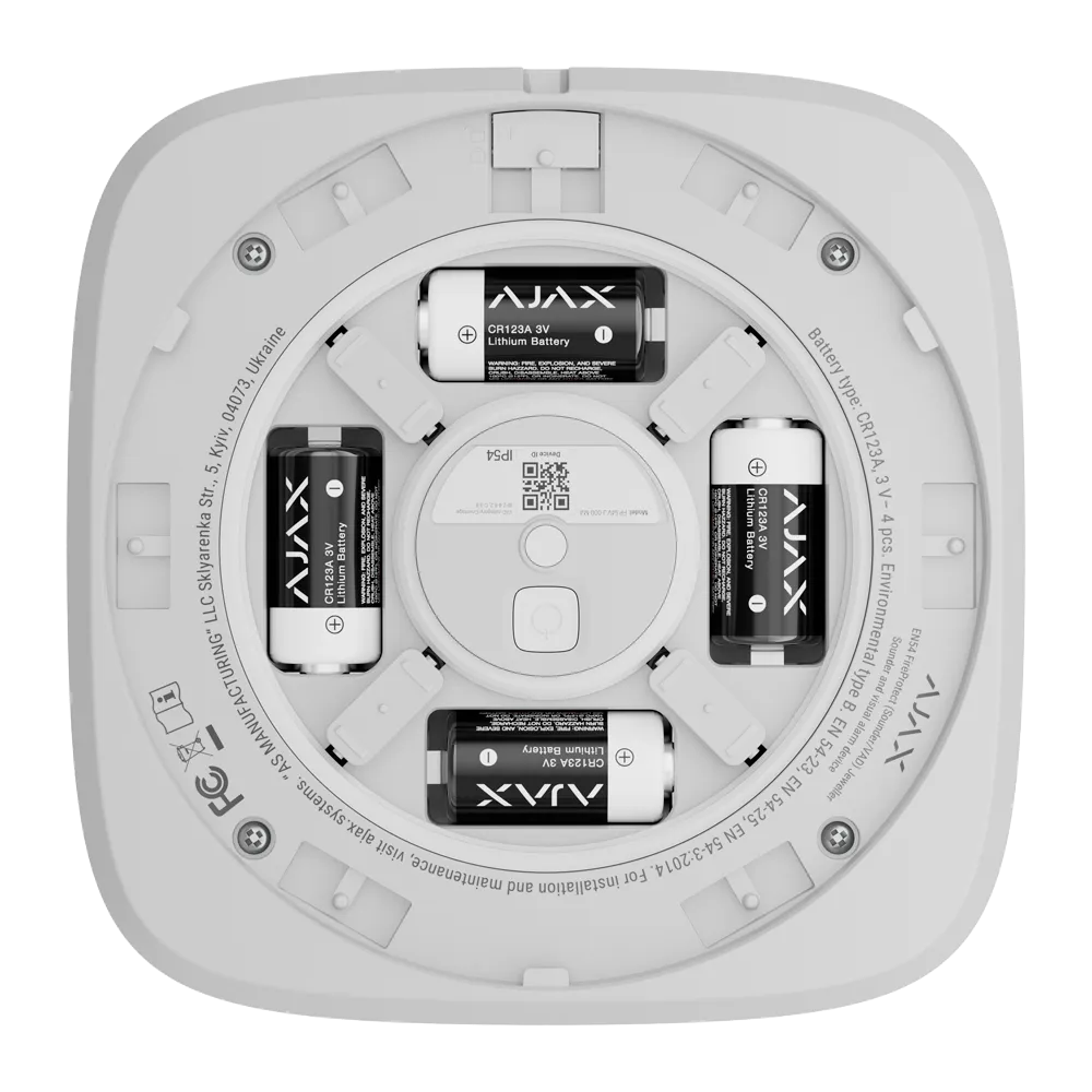 Sirena Inalámbrica Ajax AJ-EN54-SOUNDER-VAD-W Certificada