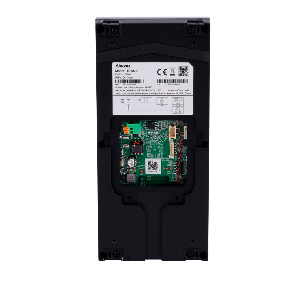 Placa videoportero - 2 hilos - superficie - Akuvox - Cámara 2 Mpx - sin WiFi, sin PoE - IP65 IK07 - Acceso MIFARE/EM/NFC/PIN - Ref. AK-R20K-2 - Imagen 3
