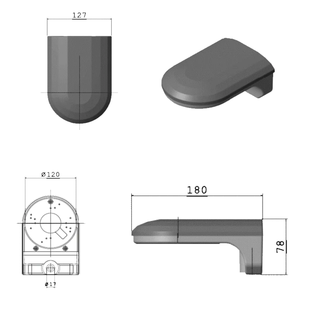 CBOX-DM-115 Soporte Pared para Cámara Domo Interior