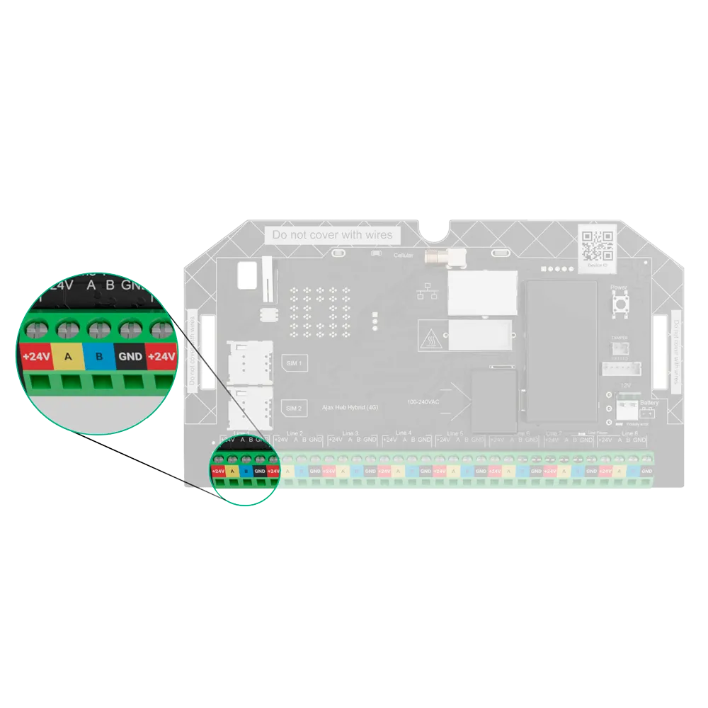Ajax FIBRA-HUBHYBRID-4G-NOCASE Central Híbrida Grado 3