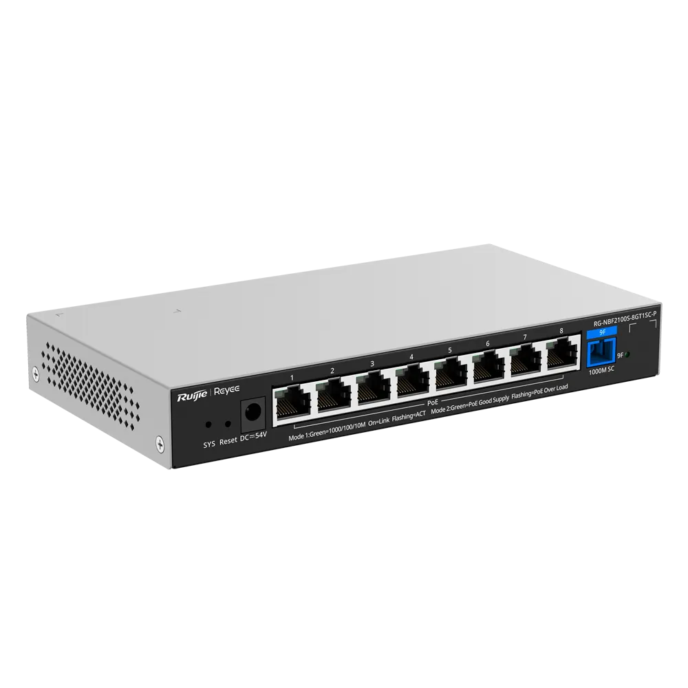 Switch PoE Cloud RG-NBF2100S-8GT1SC-P 8 Puertos Gigabit