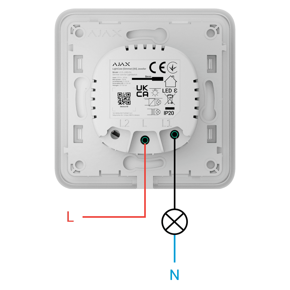 AJAX - AJ-LIGHTCORE-DIMMER - Interruptor / botón Jeweller - Imagen 3