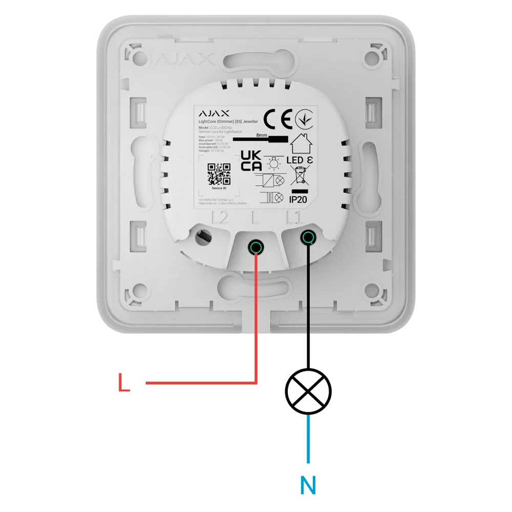 Ajax LightSwitch Dimmer Jeweller AJ-LIGHTCORE-DIMMER-VERT
