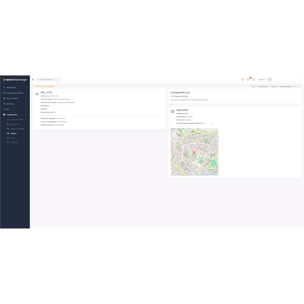 ADM-SETUP Software Gestión Datos Videovigilancia IA