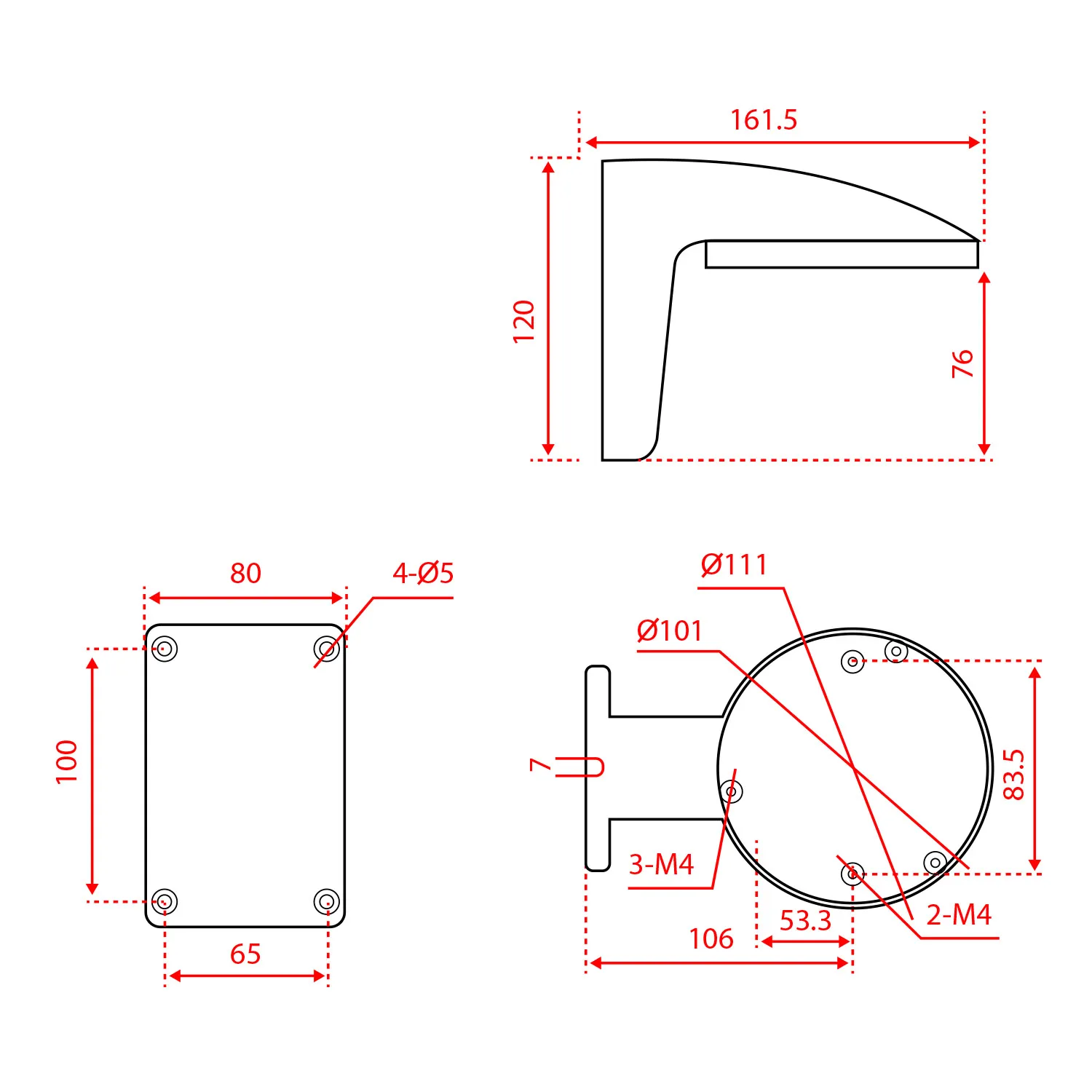 Soporte Pared Hikvision DS-1258ZJ para Cámaras Domo