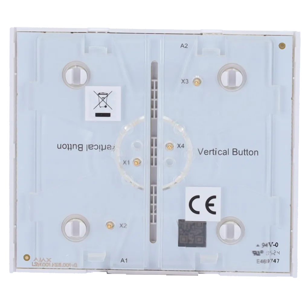AJAX AJ-CENTERBUTTON-1G2W-W-VERT Interruptor Blanco 2W