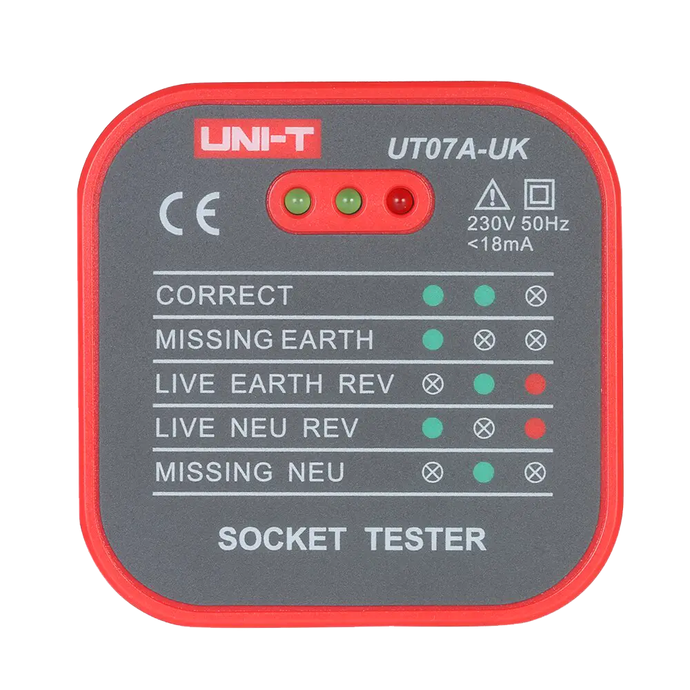 Comprobador de Enchufes UNI-T UT07A-UK para Instalaciones