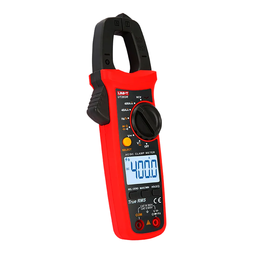 Medidor Eléctrico UNI-T UT203R 600V 400A Pinza Amperimétrica