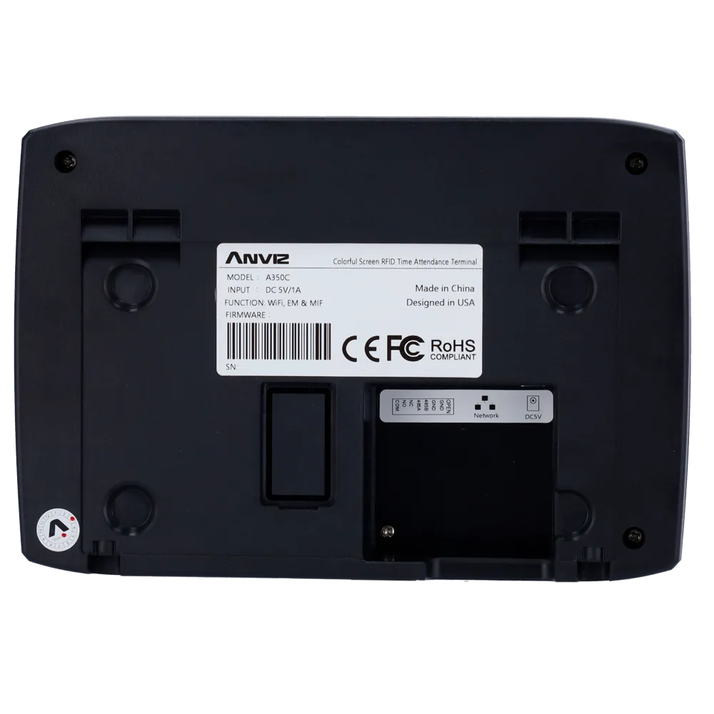 Anviz A350C-BT-WIFI Control Presencia Tarjeta PIN Bluetooth
