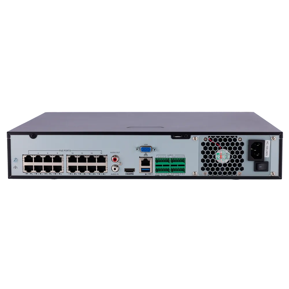 NVR Uniview UV-NVR304-16B-P16-IQ 16 Canales PoE 12MP H.265