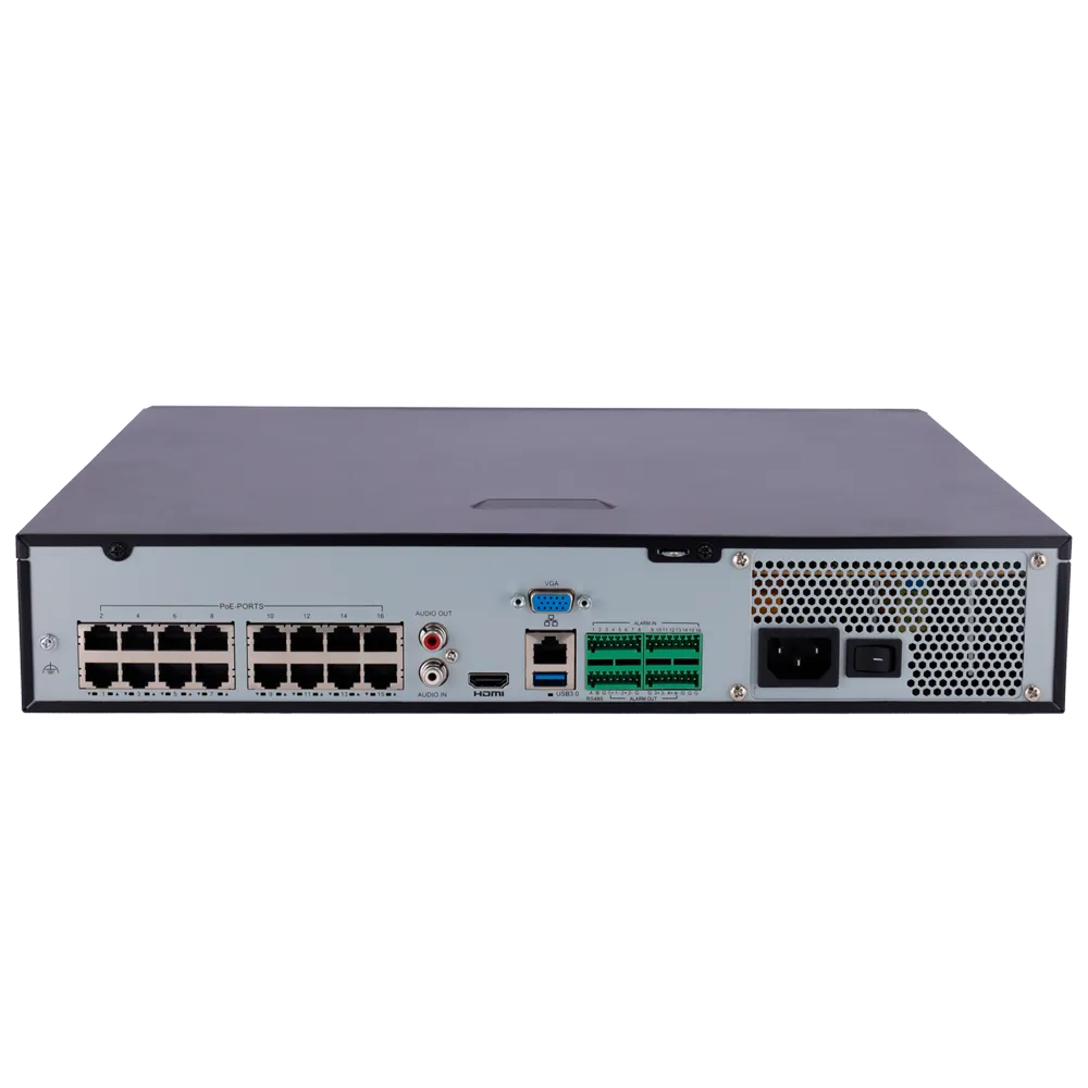 Uniview UV-NVR504-16B-P16 Grabador 16 Canales PoE 8MP H.265