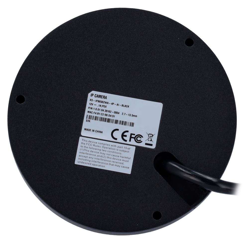 Desconocido XS-IPB830ZWA-4P-AI-BLACK Cámara Domo – IP · Exterior · IR · PoE - Imagen 4