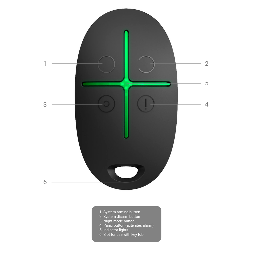 AJAX - AJ-SPACECONTROL-B - Mando Jeweller negro - Imagen 4