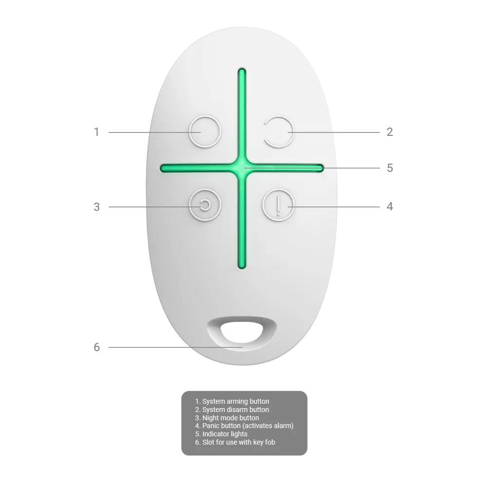 AJAX AJ-SPACECONTROL-W Mando Jeweller Blanco Antiintrusión