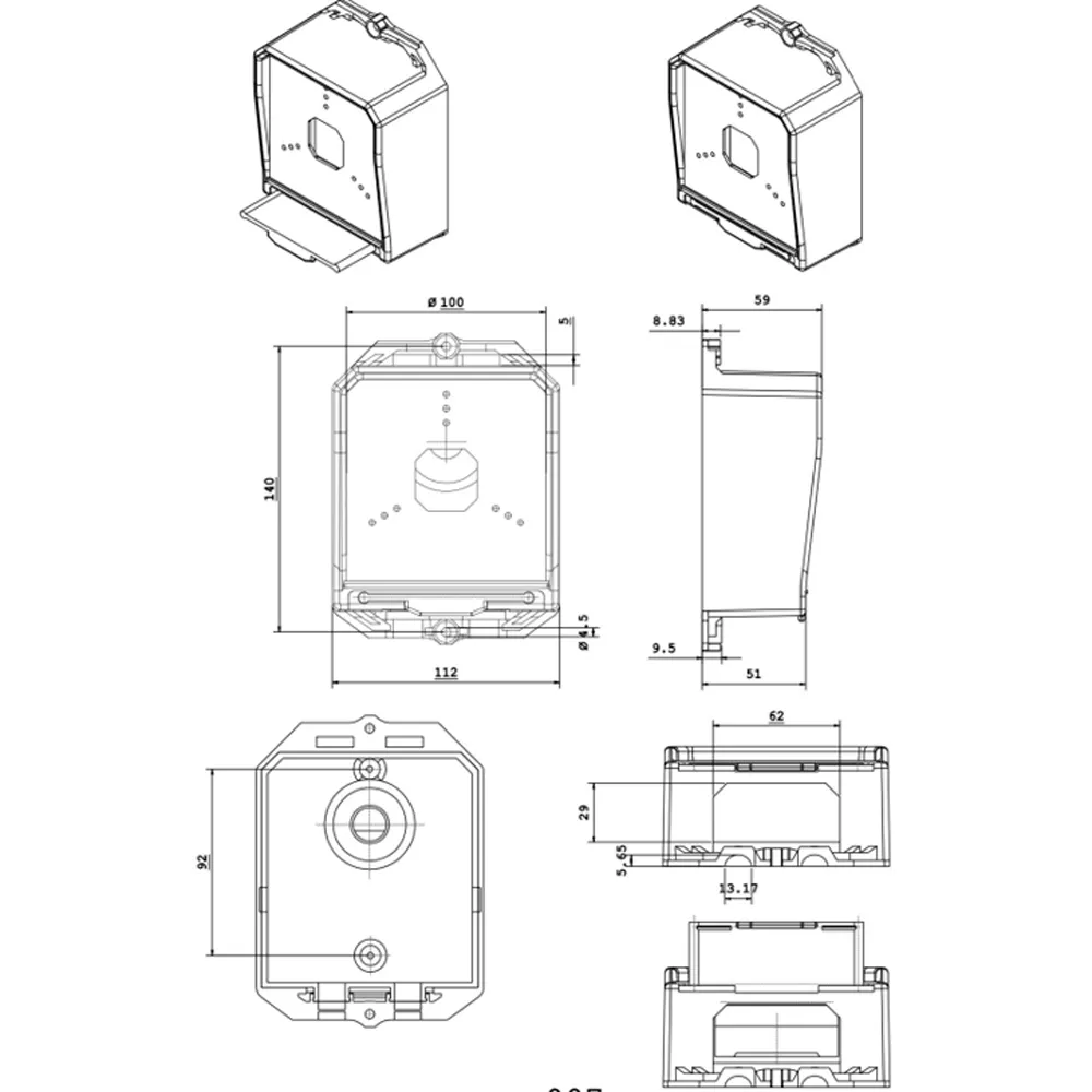 CBOX-JET-703-W Caja Conexiones Domo Blanca Interior