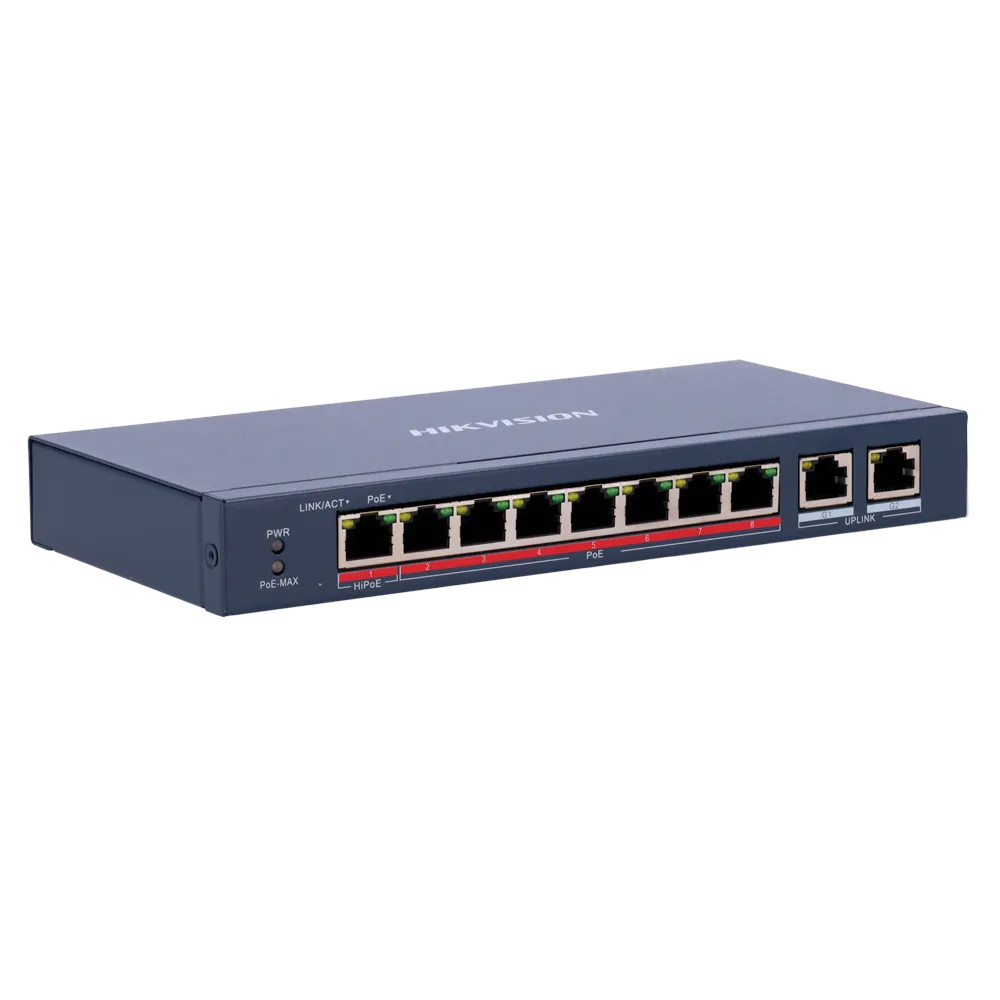 Switch PoE Gigabit 8 Puertos HIKVISION DS-3E0310HP-E