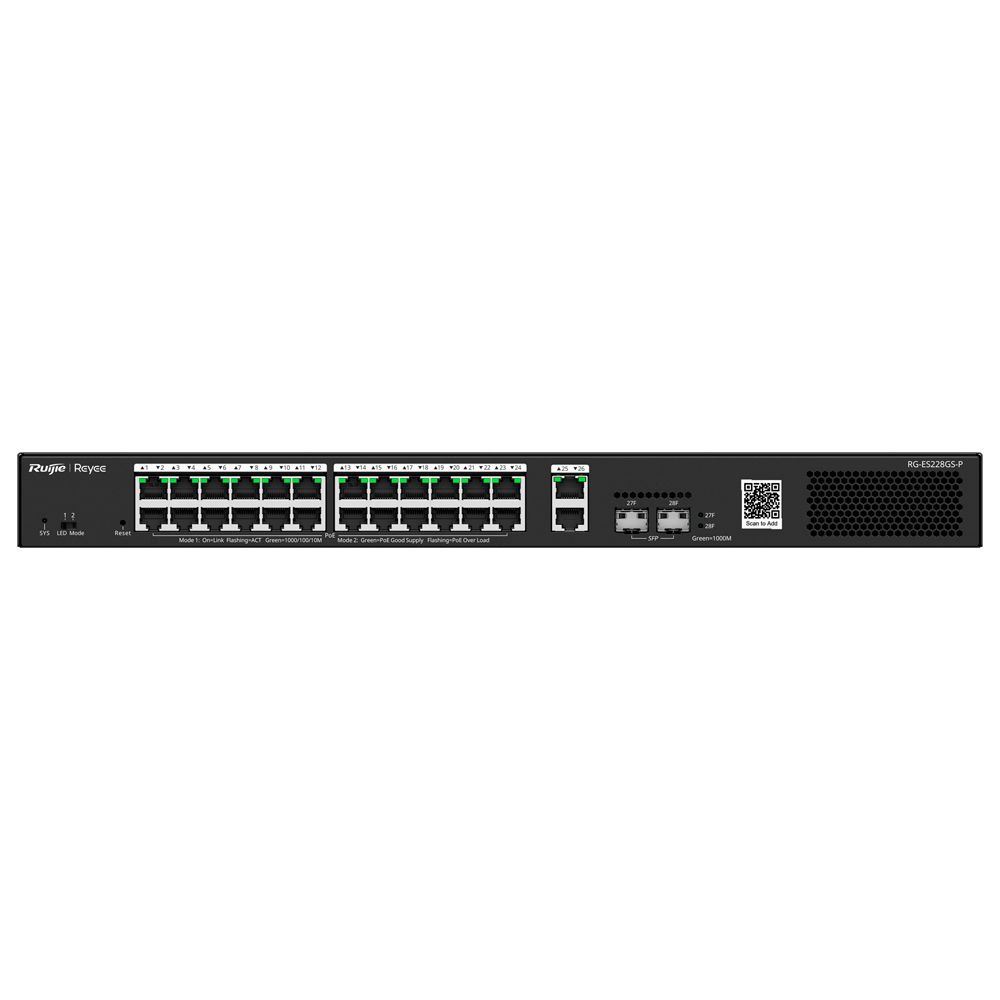 Reyee - RG-ES228GS-P - Switch 26P Gigabit PoE Gestionable SFP - Imagen 4
